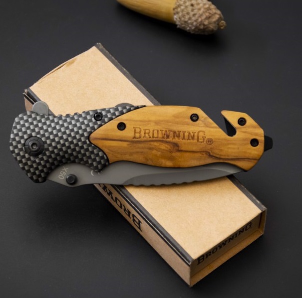 چاقو برونینگ دسته چوبی