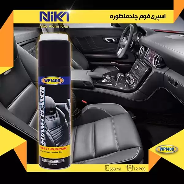 قیمت و خرید اسپری فوم تمیز کننده خودرو دبلیو پی آی 400 مدل w111409 حجم 650 میلی لیتر